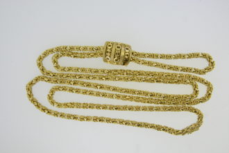 18ct gold byzantine link necklace