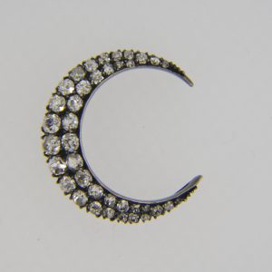 Victorian diamond crescent brooch