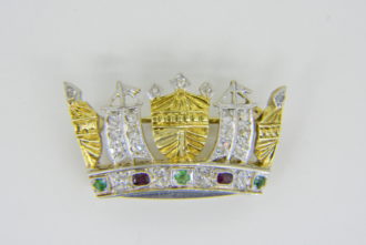Naval crown brooch