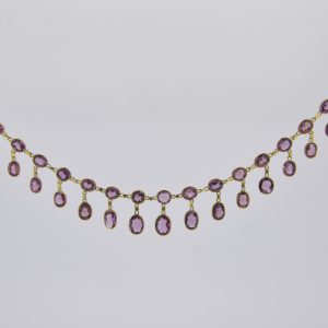 Garnet fringe necklace front