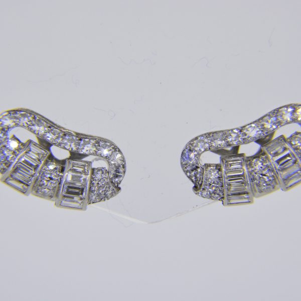 1930s diamond ear-clips