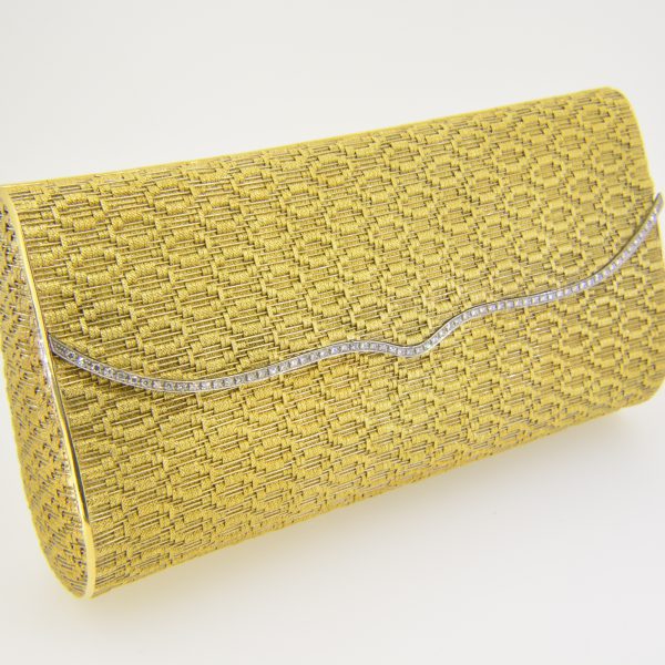 18ct gold and diamond clutch bag