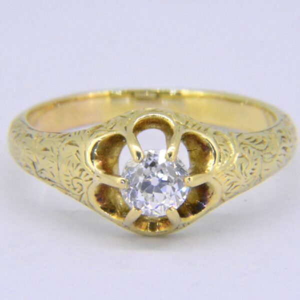 19th century diamond single-stone ring Jethro Marles