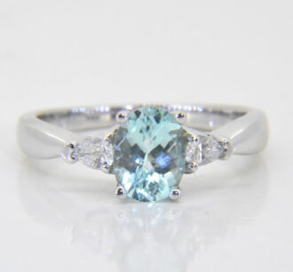 Iliana 1.25ct Paraiba tourmaline diamond ring for sale uk