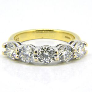 Diamond five-stone ring with Jethro Marles