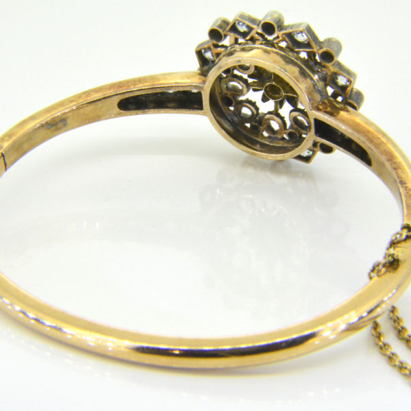 Victorian diamond bangle reverse