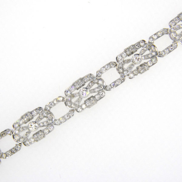 1950s vintage platinum diamond bracelet - Jethro Marles