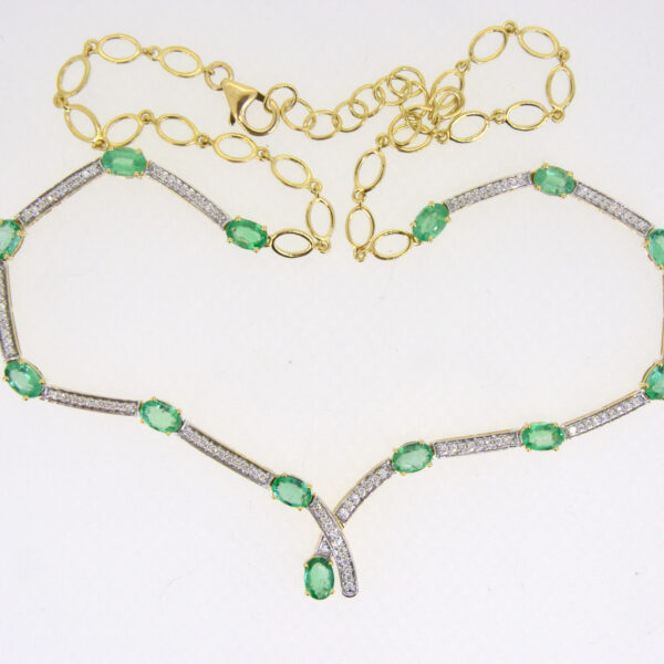 Emerald and diamond necklace for sale uk