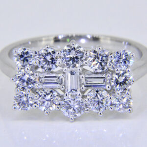 Diamond platinum cluster ring for sale Jethro Marles