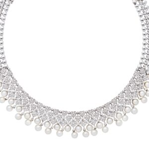 Cultured pearl and diamond collar Jethro Marles