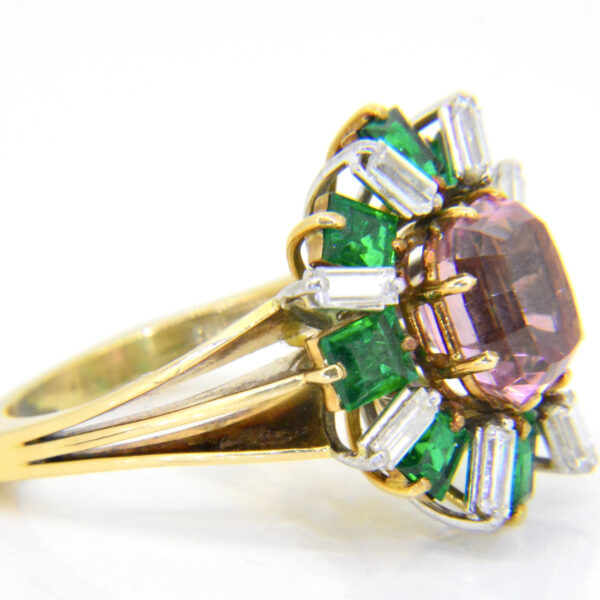 2.5ct Rubellite Emerald Diamond ring £3,250 at Jethro Marles