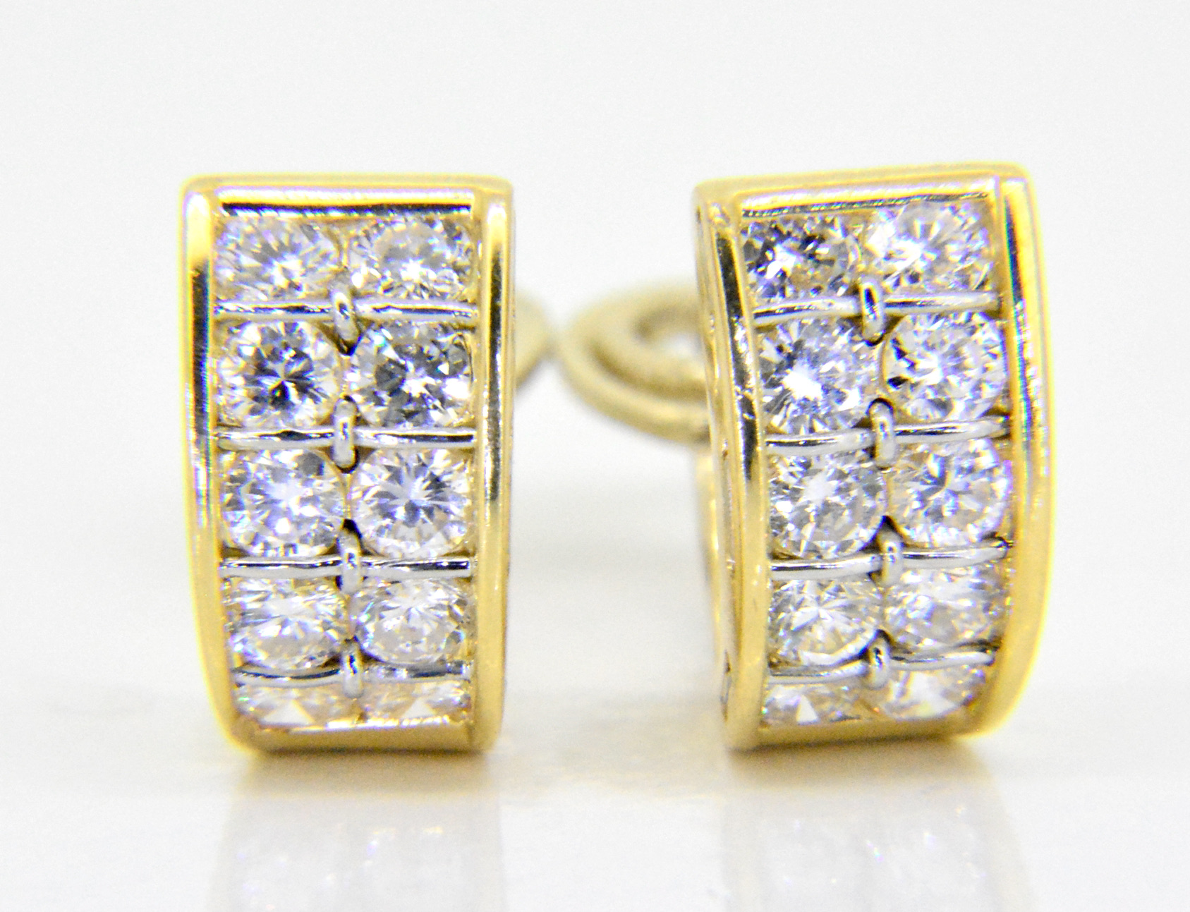 14k Square Baguette and Round Diamond Earrings – FERKOS FJ