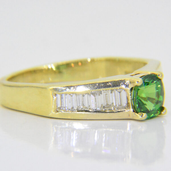 Tsavorite garnet. diamond ring for sale UK