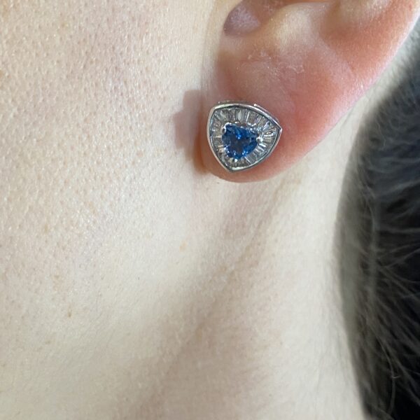 Blue topaz diamond ear studs for sale uk