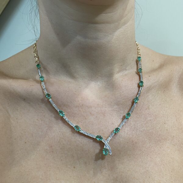 Emerald diamond necklace Lorique for sale UK