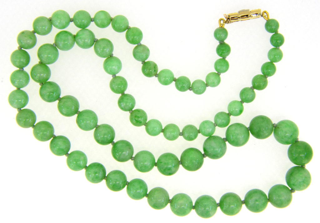 Chinese Carved Jade Bead Necklace - Zentner Collection