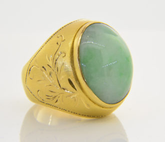 heavy gold jade ring