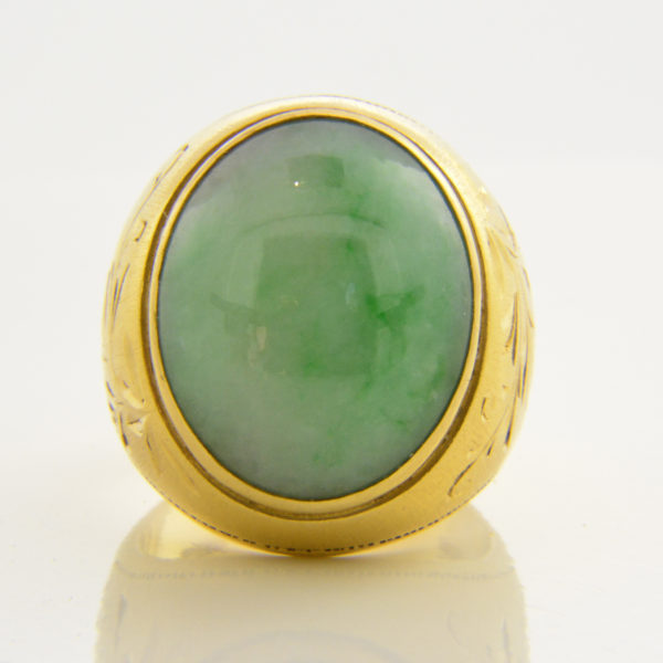 heavy gold jade ring