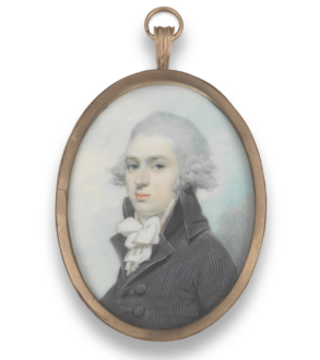 A portrait miniature of a young gentleman by Philip Jean (British, 1755-1802) at Jethro Marles
