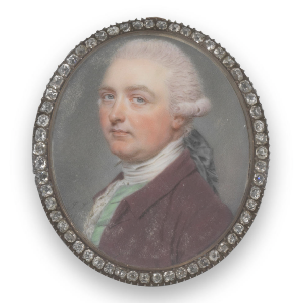 A portrait miniature of a gentleman called, Wimburn Suddell Horlock by John Smart (British, 1742-1811) at Jethro Marles