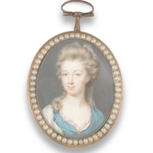 A portrait miniature of a lady of the Lodge family by John Smart (British, 1742-1811) at Jethro Marles