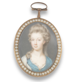 A portrait miniature of a lady of the Lodge family by John Smart (British, 1742-1811) at Jethro Marles
