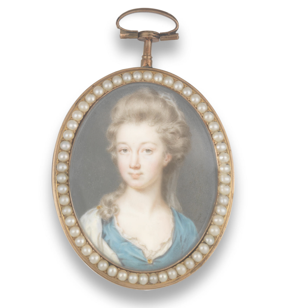 A portrait miniature of a lady of the Lodge family by John Smart ...