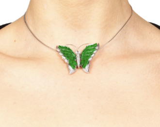 Jade butterfly pendant Jethro Marles
