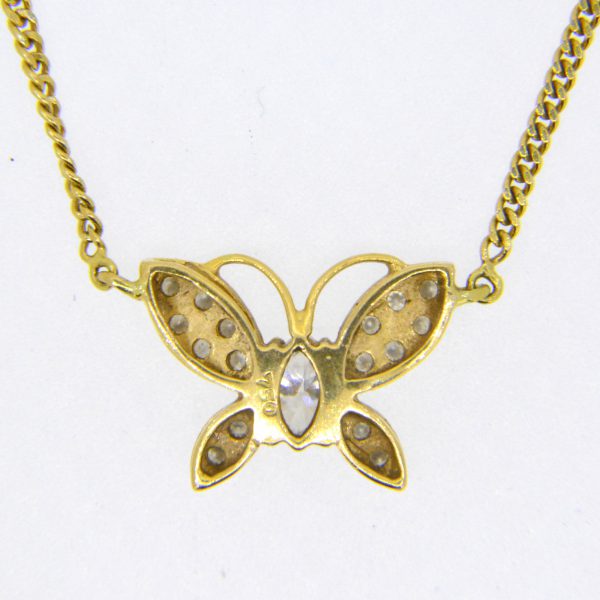 diamond butterfly pendant necklace
