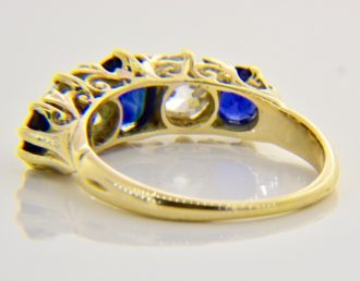 sapphire diamond five stone ring