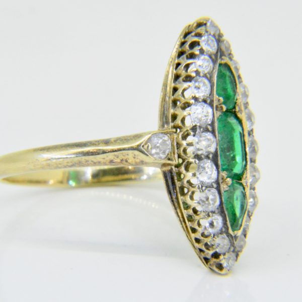 emerald diamond marquise ring c.1900
