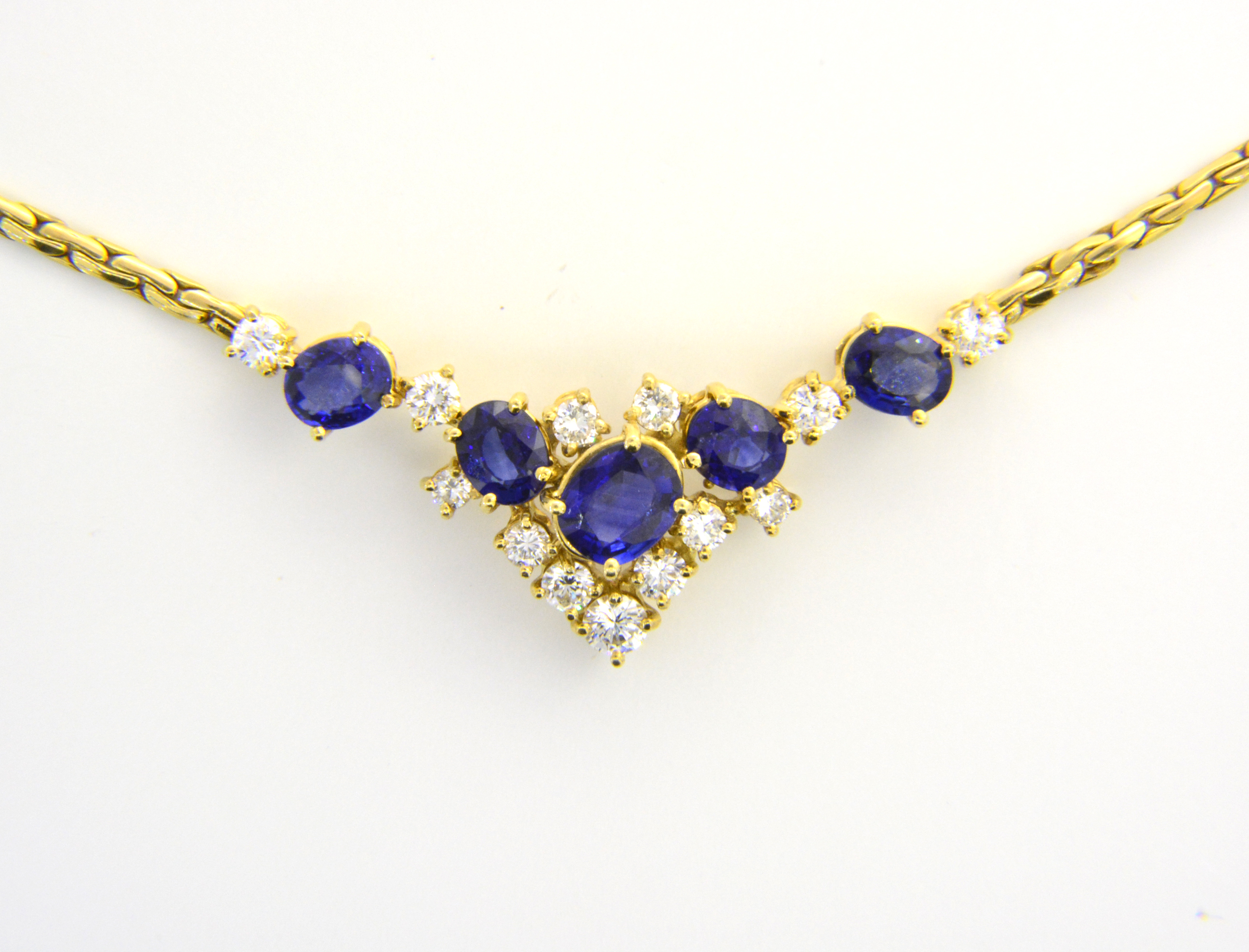 18ct Yellow Gold Sapphire Diamond Necklace Jethro Marles | atelier-yuwa ...