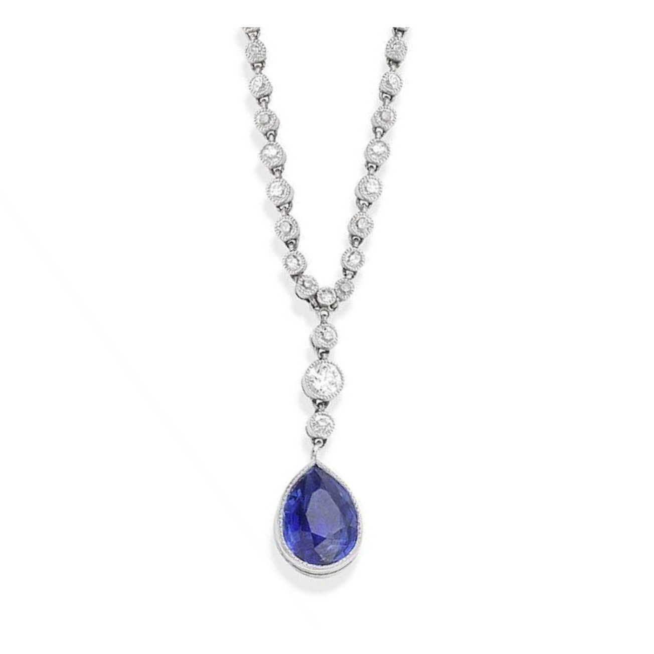 Sapphire diamond pendant necklace - Jethro Marles